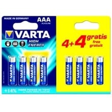 Batterijen Varta High Energy Alkaline AAA: 8 stuks